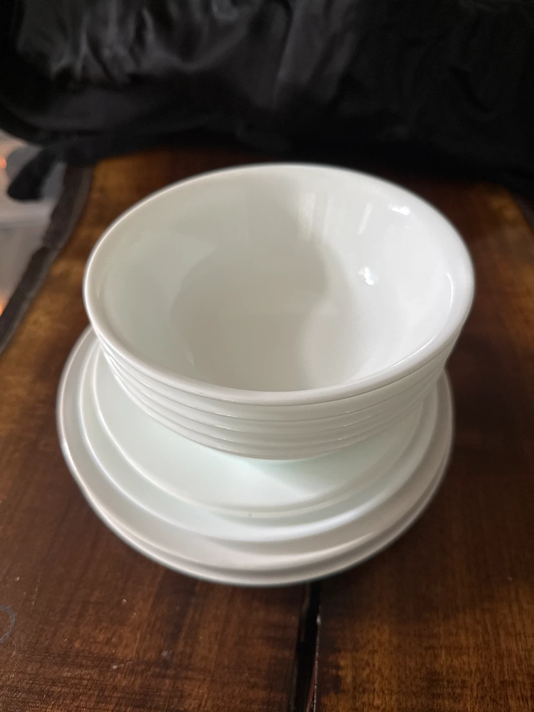 White Ceramic Bowl and Saucer Set