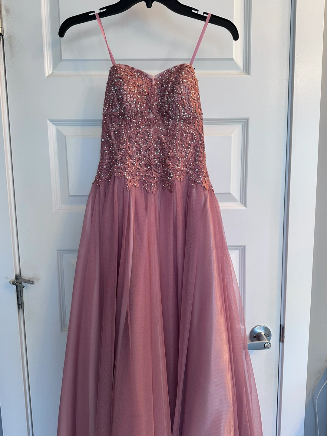 Laura Petites Pink Beaded Corset Prom Dress Size 2