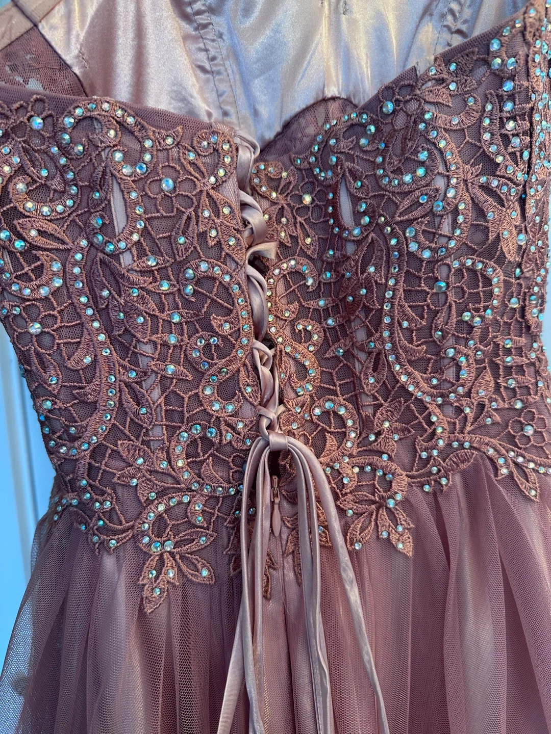 Laura Petites Pink Beaded Corset Prom Dress Size 2 - photo 2