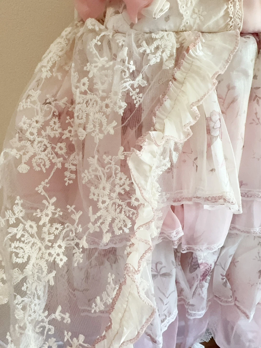 Girl's Lace Floral Dress with Hair Pins 5-7T - photo 3