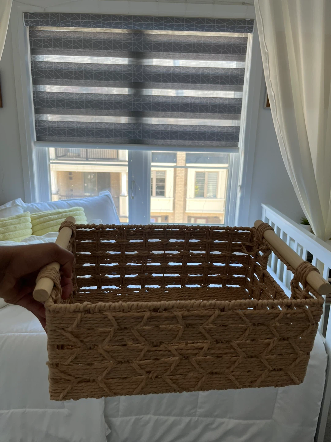 Woven Storage Basket with Wooden Handles 2pc - photo 2