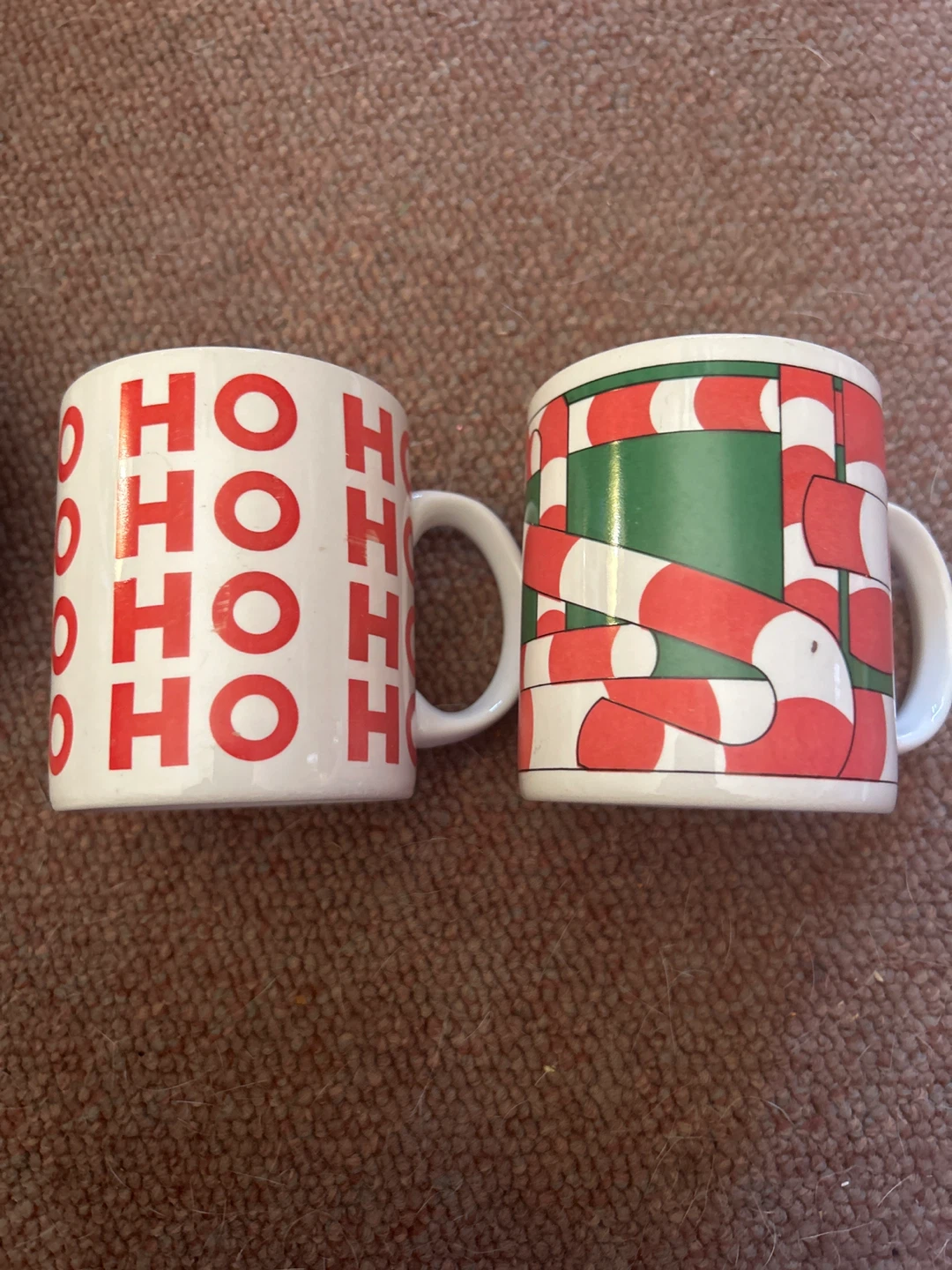 2 Christmas Mugs - HO HO HO & Candy Cane Design - photo 2