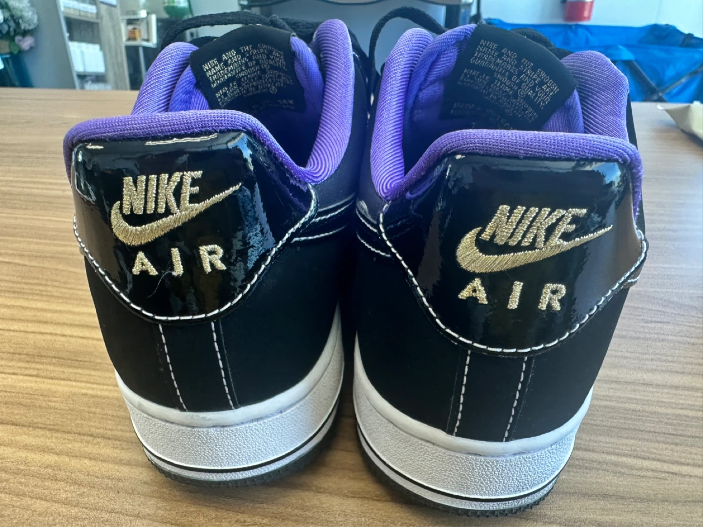 Nike Air Force 1 Low Black Purple White Shoes Size 7 (US) - photo 3