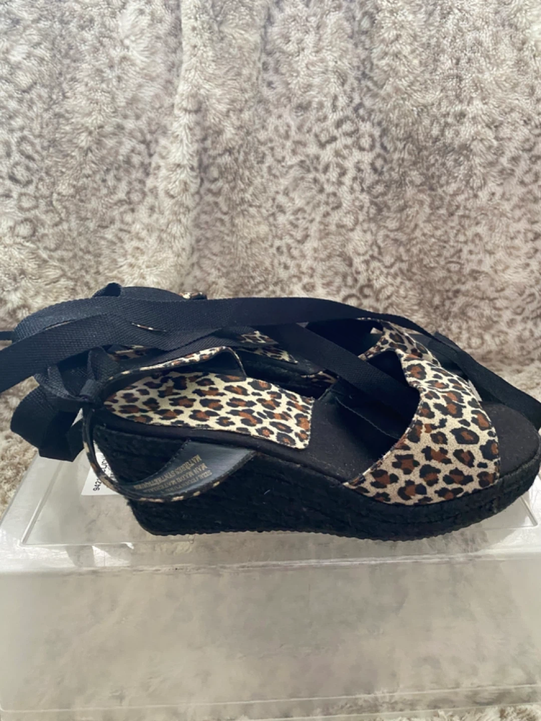 Leopard Print Wedge Espadrille Sandals - photo 2