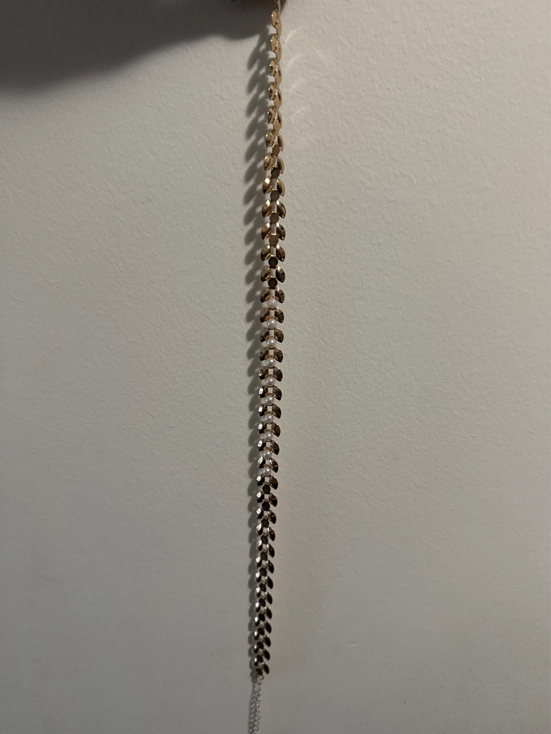 Gold Tone Bracelet with Faux Pearls