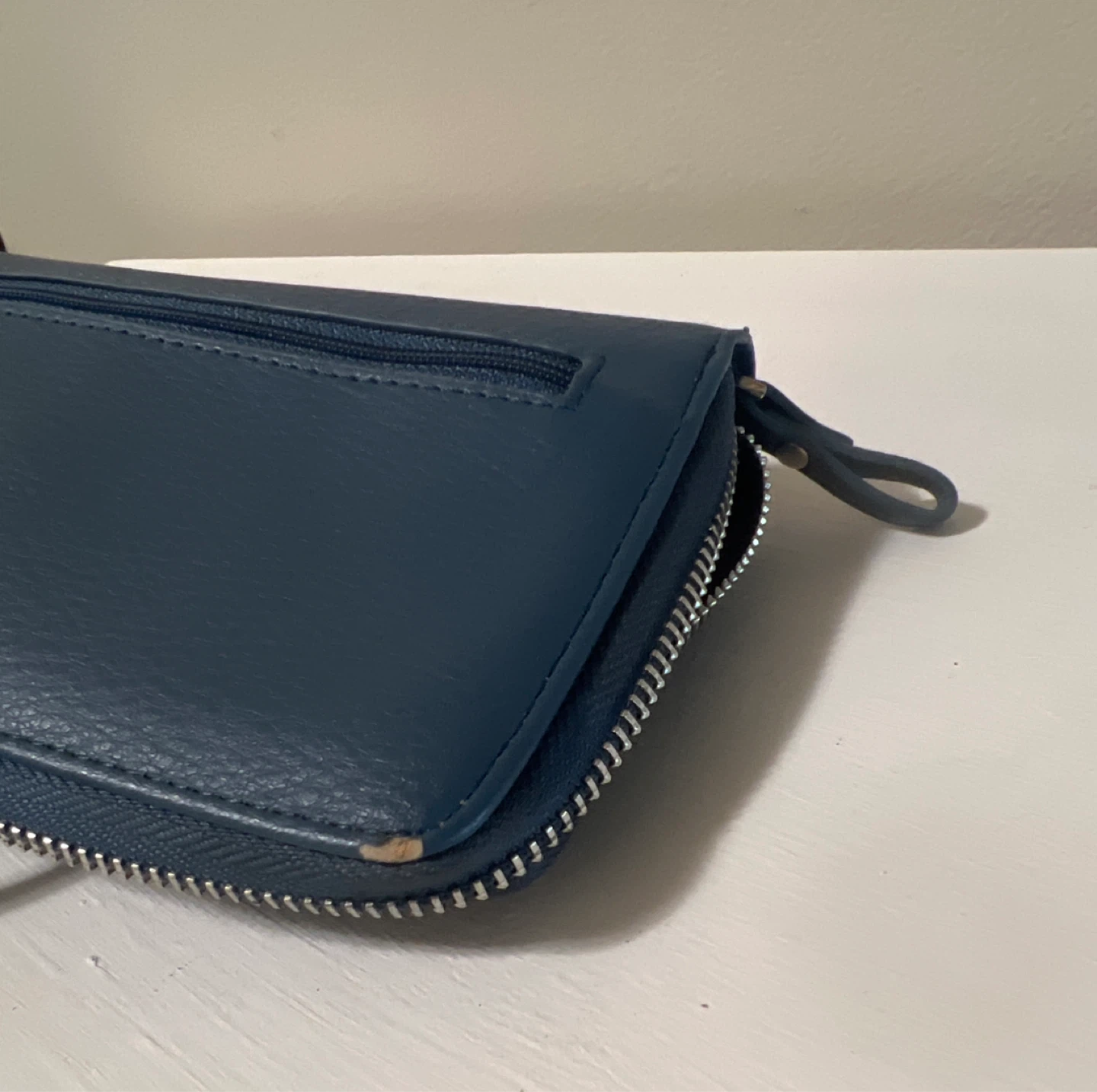 Blue Faux Leather Wallet with Long Strap - photo 4