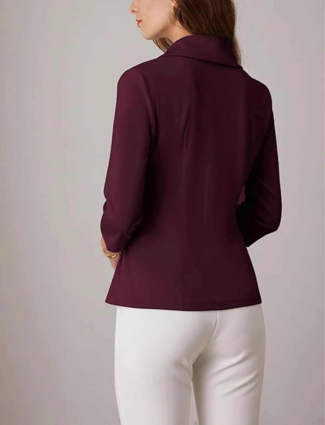 GRACE KARIN Women's Burgundy Asymmetrical Wrap Top L - photo 2