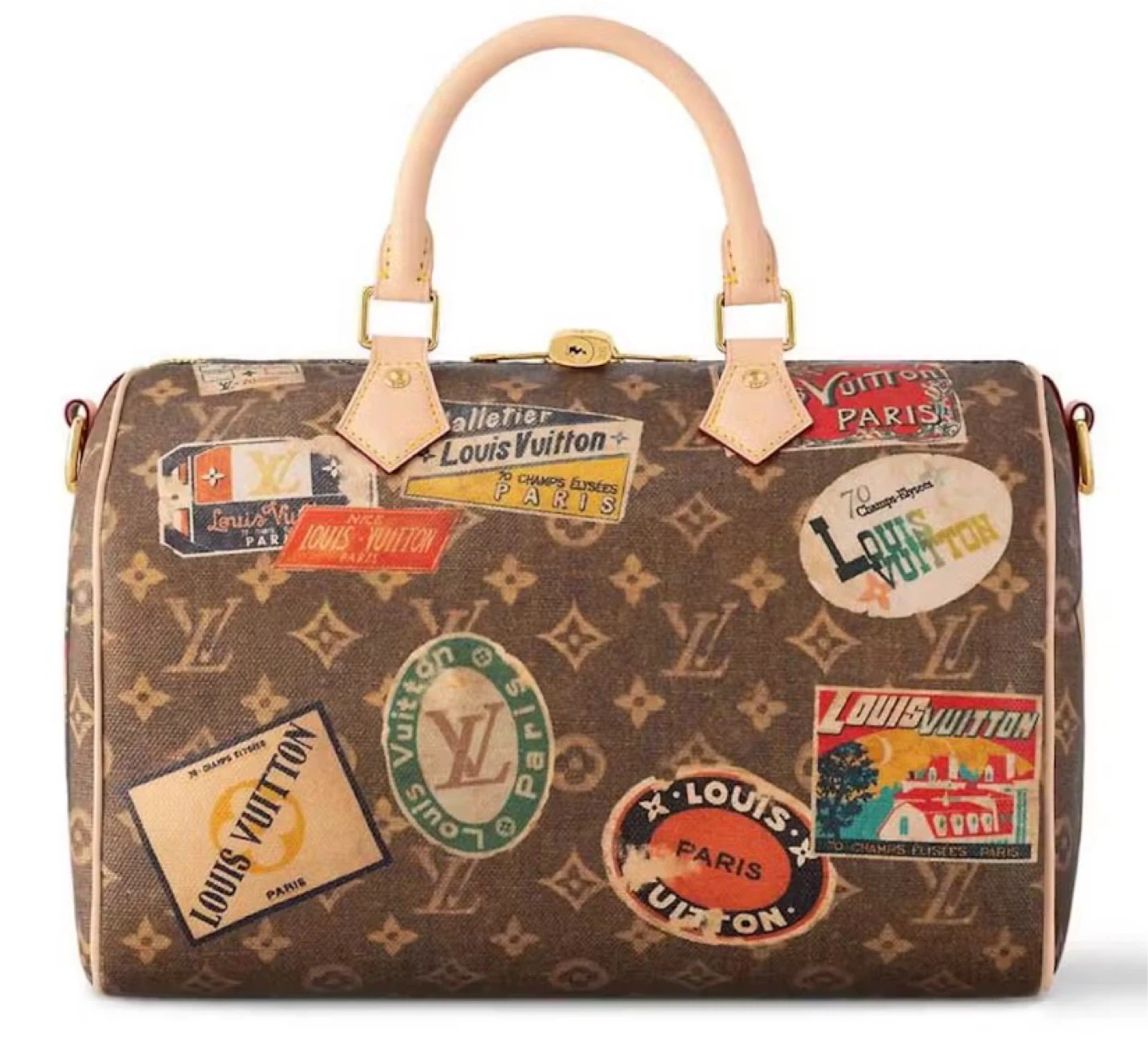 Louis Vuitton Speedy Bag with Travel Stickers