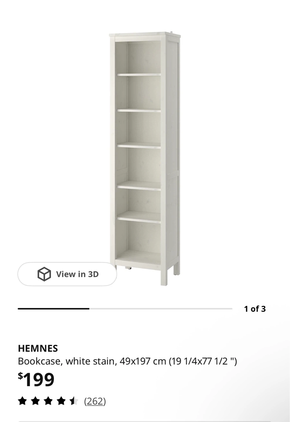 IKEA HEMNES Bookcase - White - photo 2