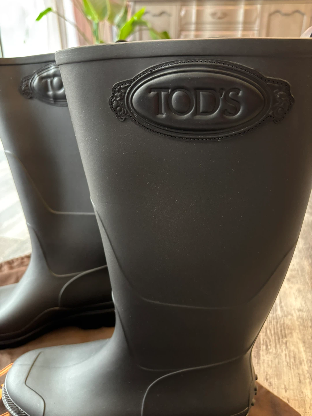 Brand New TOD'S Men’s Black Rubber Rain Boots - photo 3