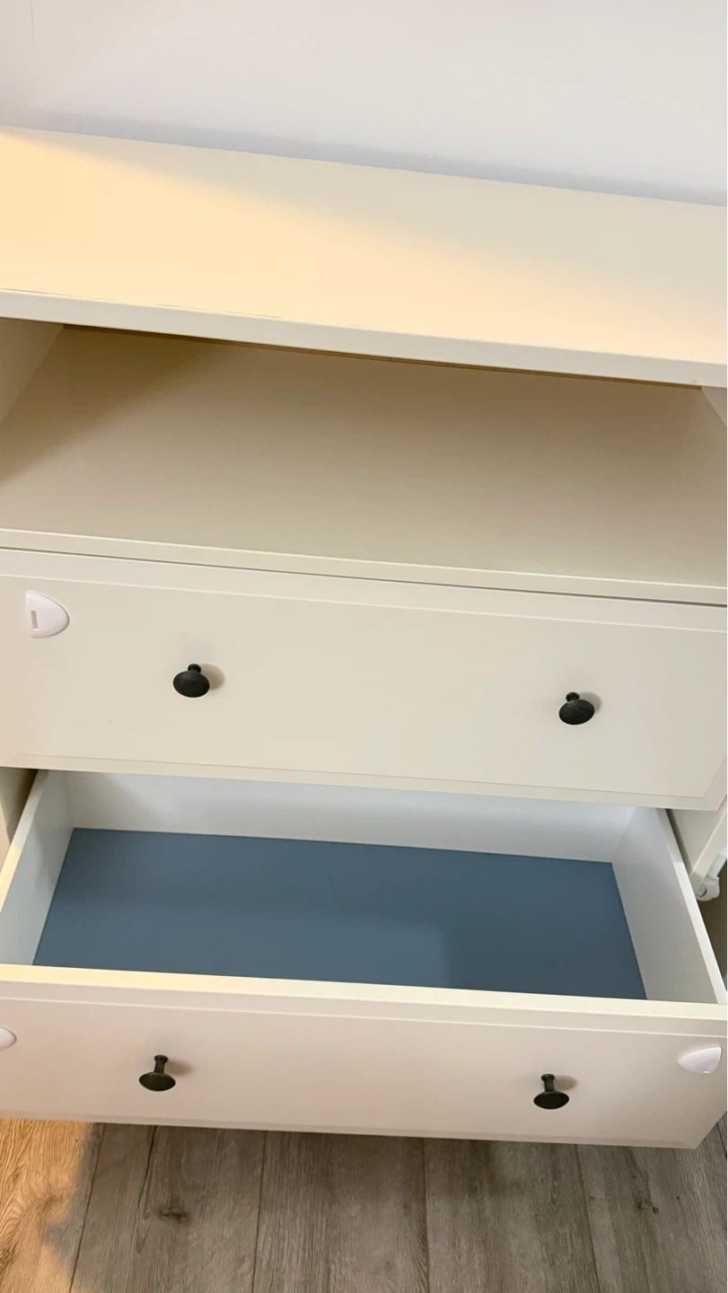 White 2-Drawer Dresser with Open Shelf - photo 2