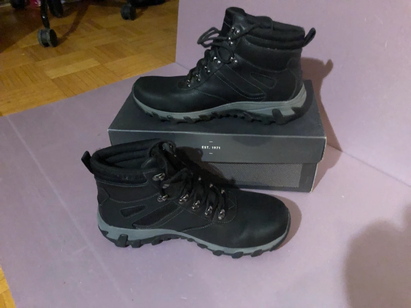 Rockport Men's Black Leather Lace-up Hiking Boots