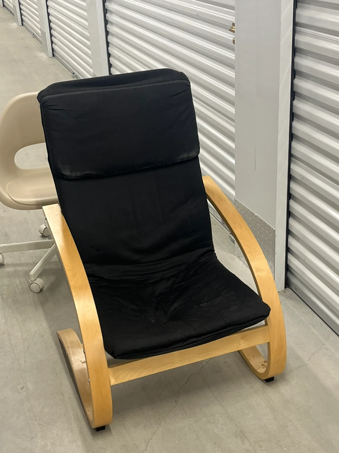 IKEA POÄNG Armchair - Black Cushion, Birch Frame