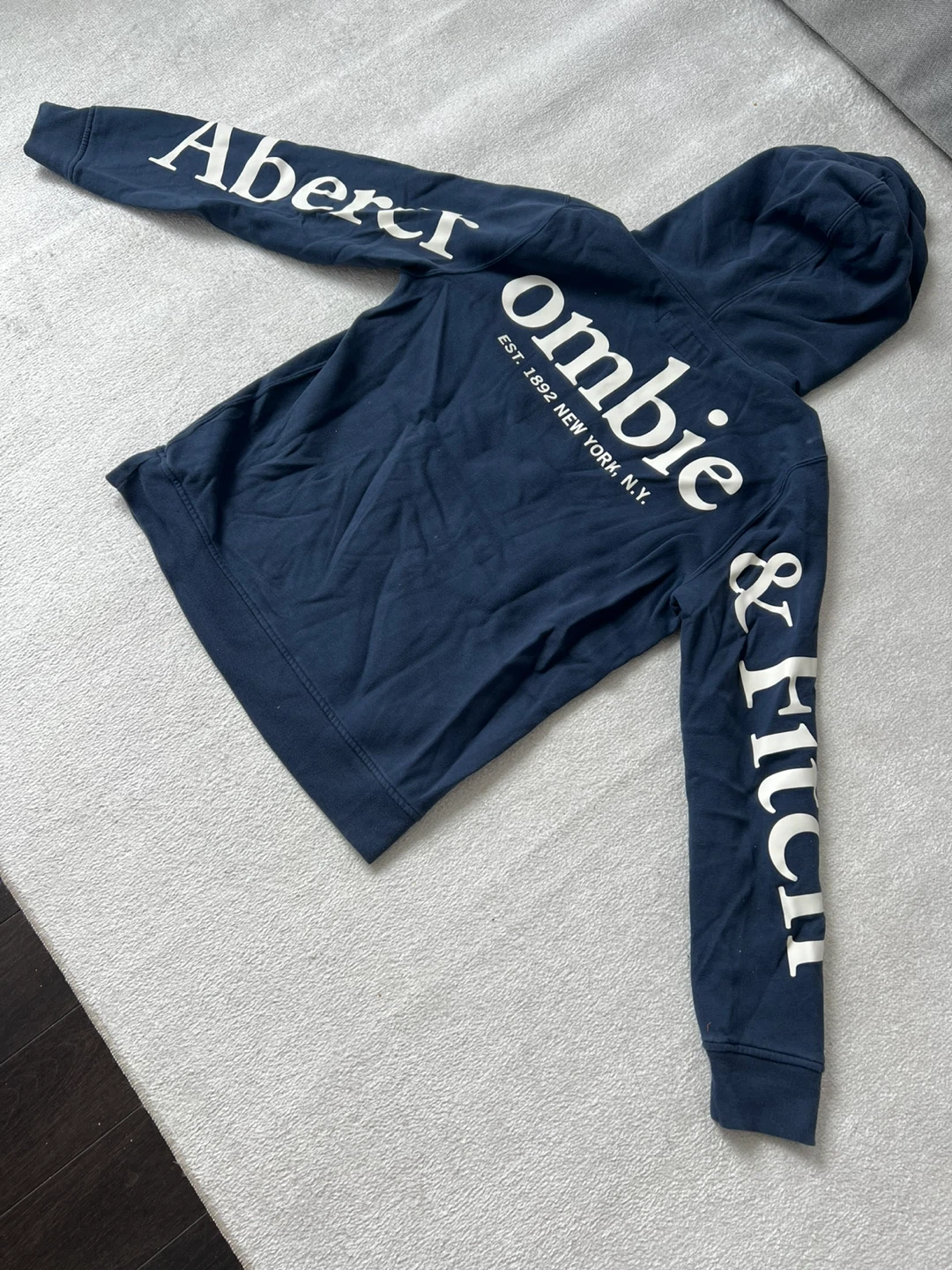 Abercrombie & Fitch Navy Soft A&F Fleece Hoodie Size S - photo 3