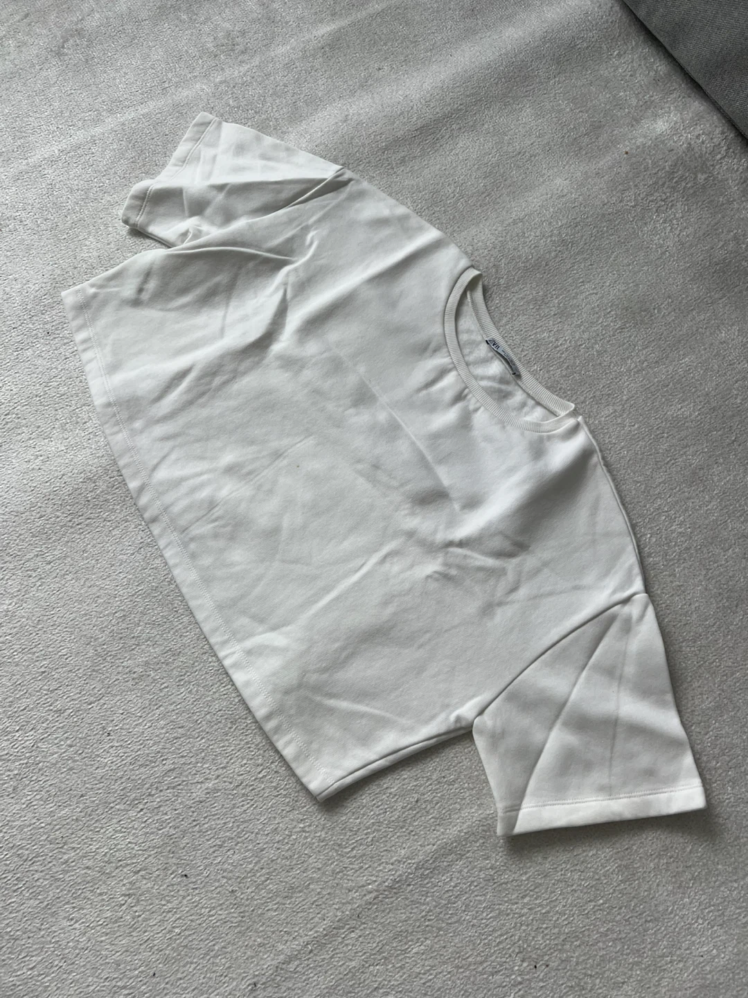 Zara White Crew Neck T-Shirt - Size L