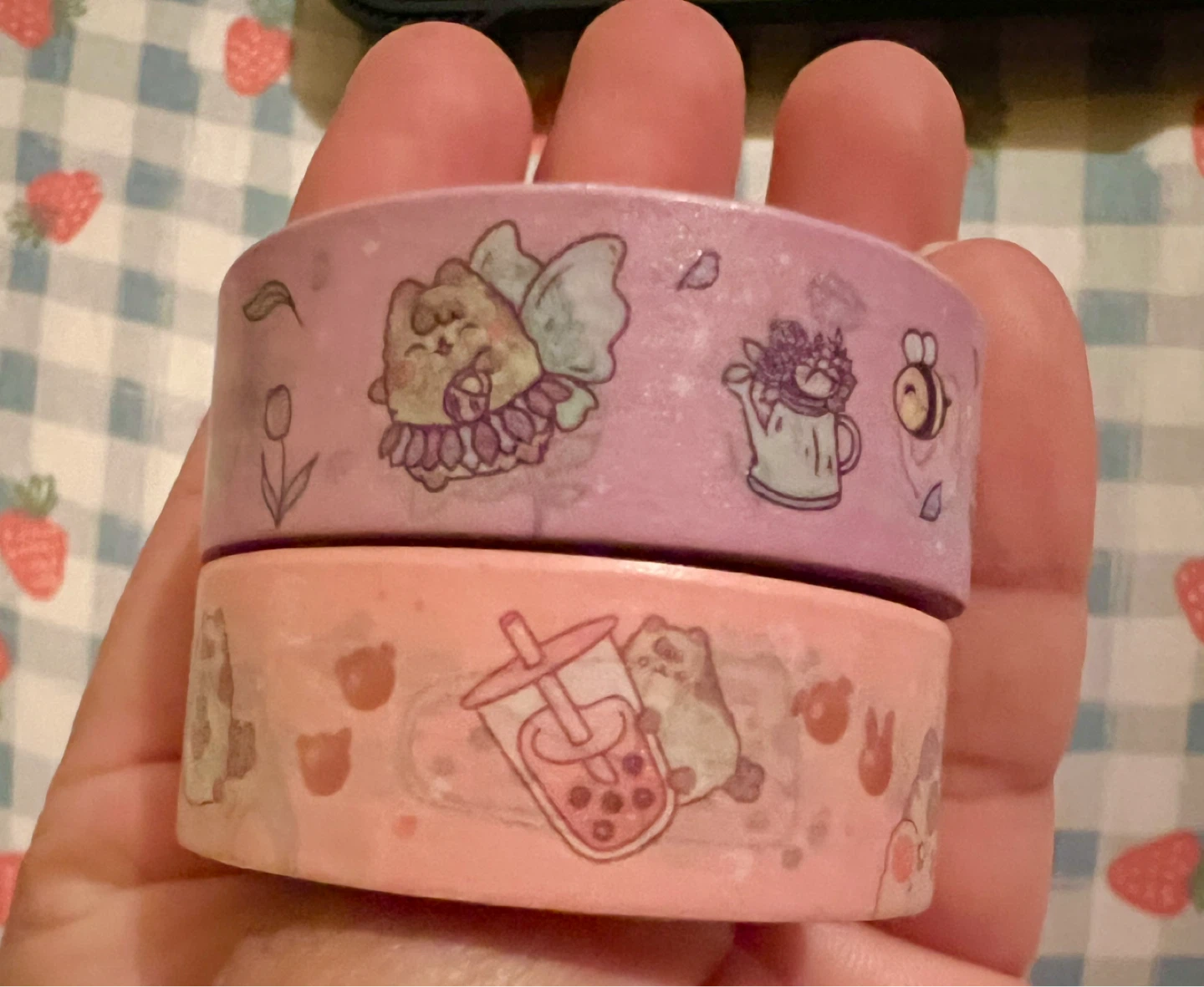 Cute Cat & Boba Themed Washi Tape Set