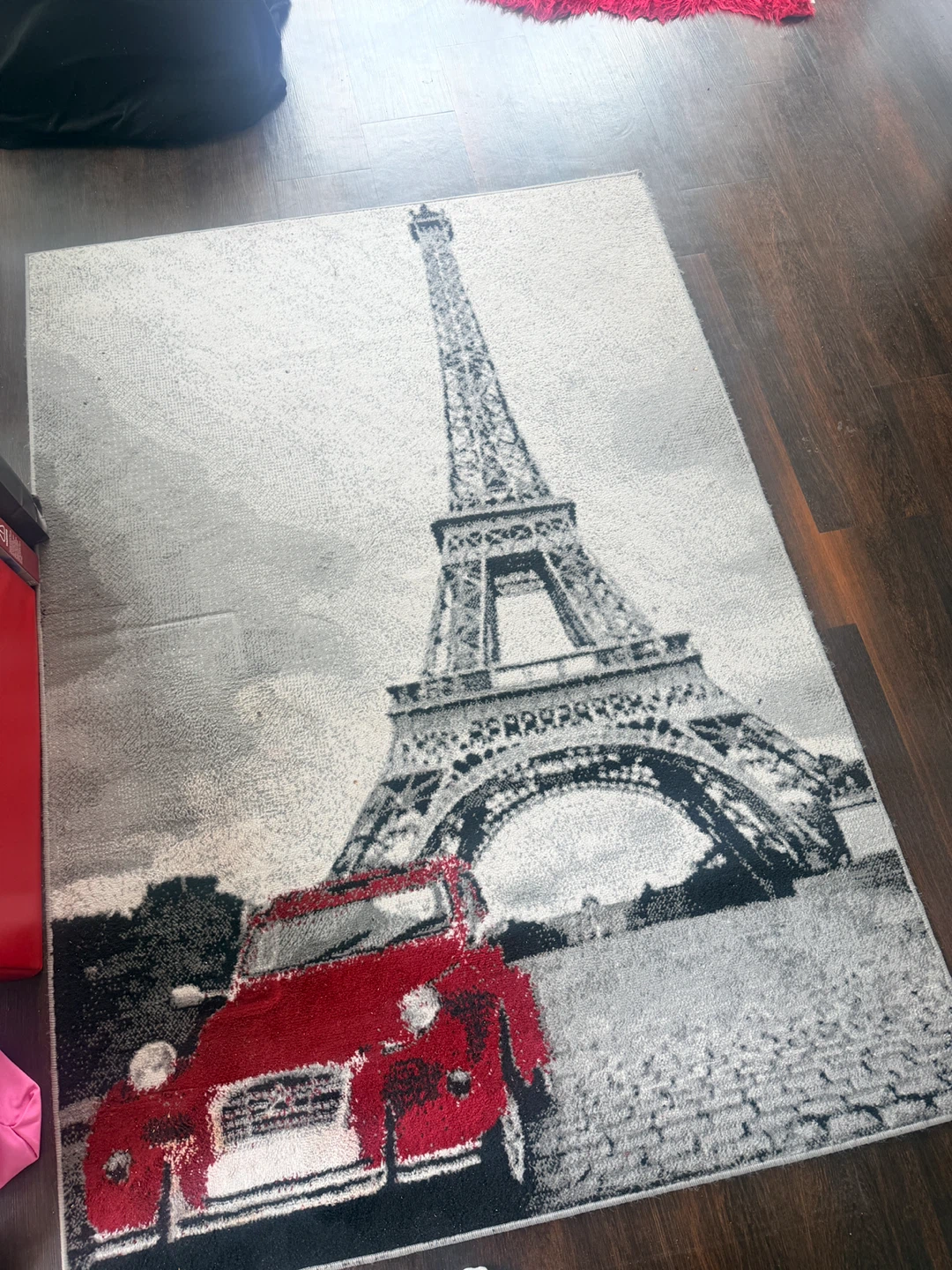 Eiffel Tower and Red Car Area Rug - photo 2