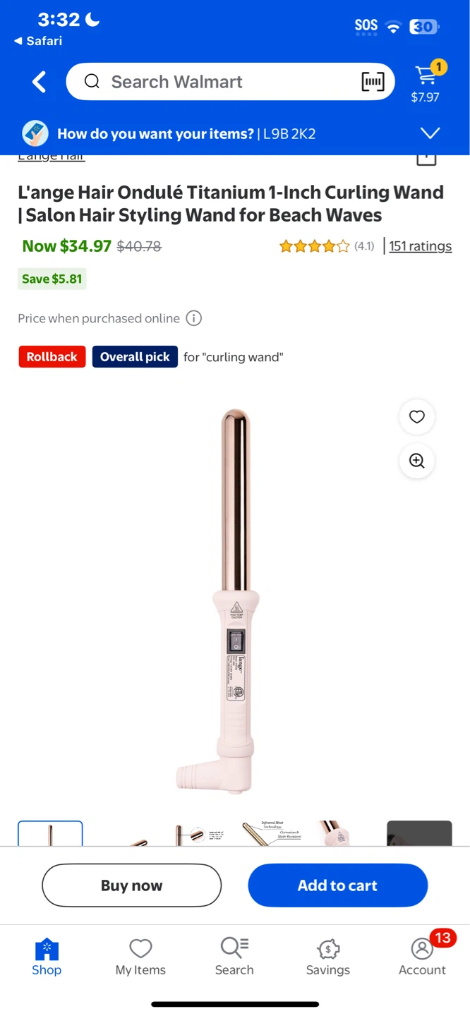 L'ange Ondulé Titanium Curling Wand