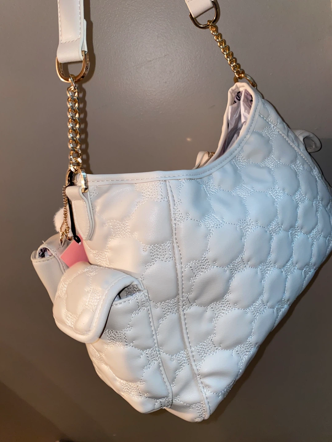 Juicy Couture White Demure Hobo Handbag with Charm - photo 4
