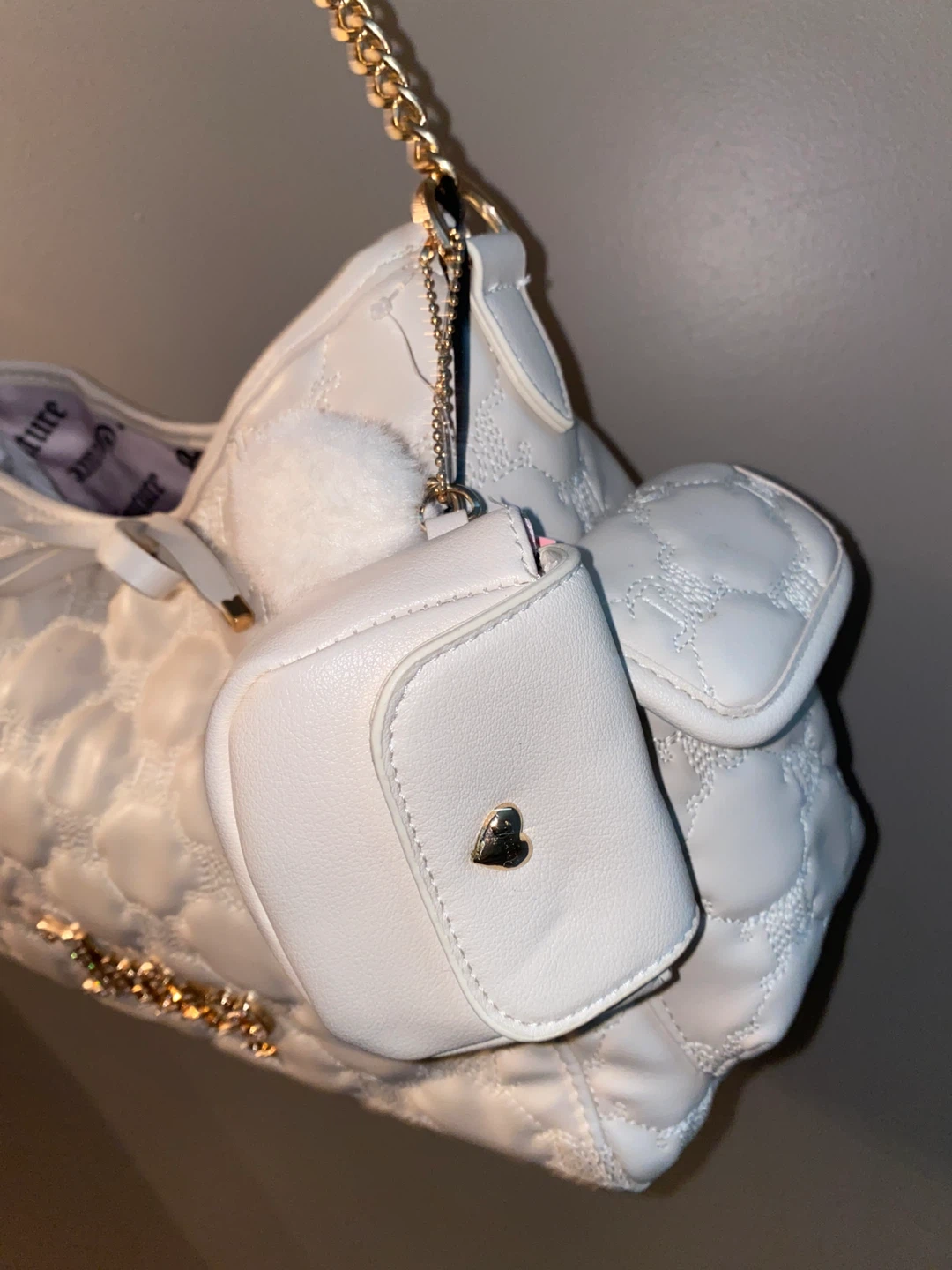 Juicy Couture White Demure Hobo Handbag with Charm - photo 5