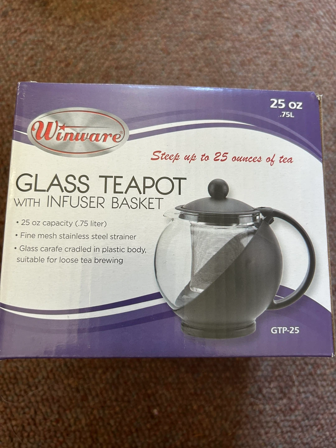 Winware Glass Teapot with Infuser Basket - 25 oz - photo 3