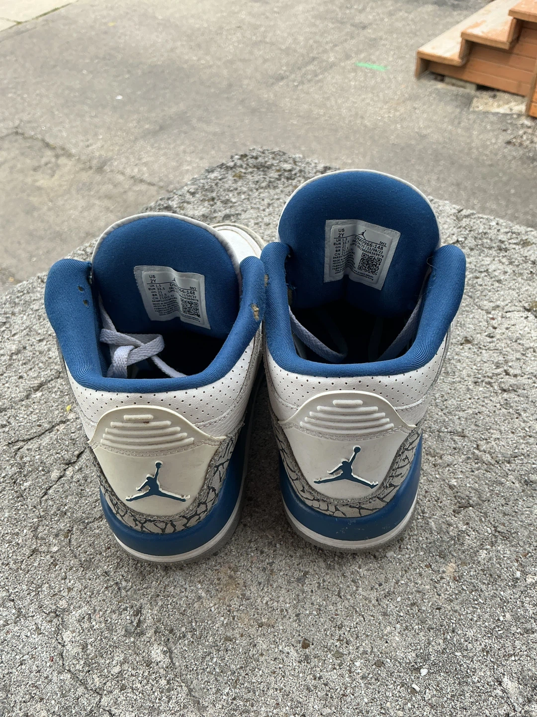 Air Jordan 3 Retro White Blue Elephant Print Kids Shoes - photo 5