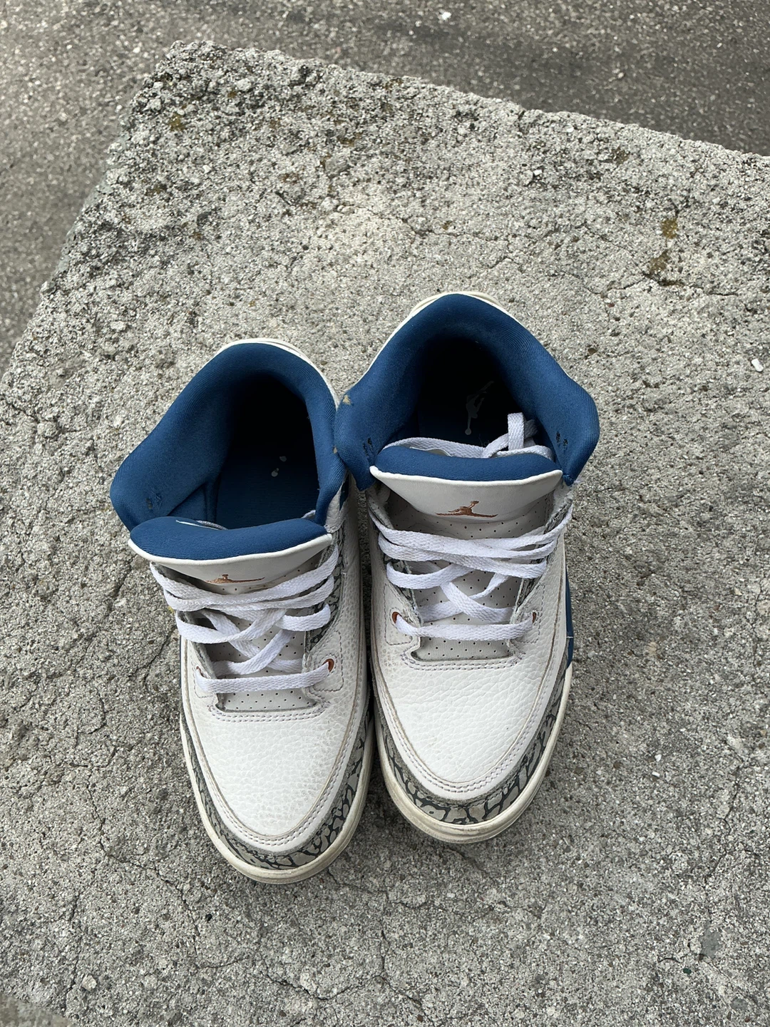 Air Jordan 3 Retro White Blue Elephant Print Kids Shoes - photo 4