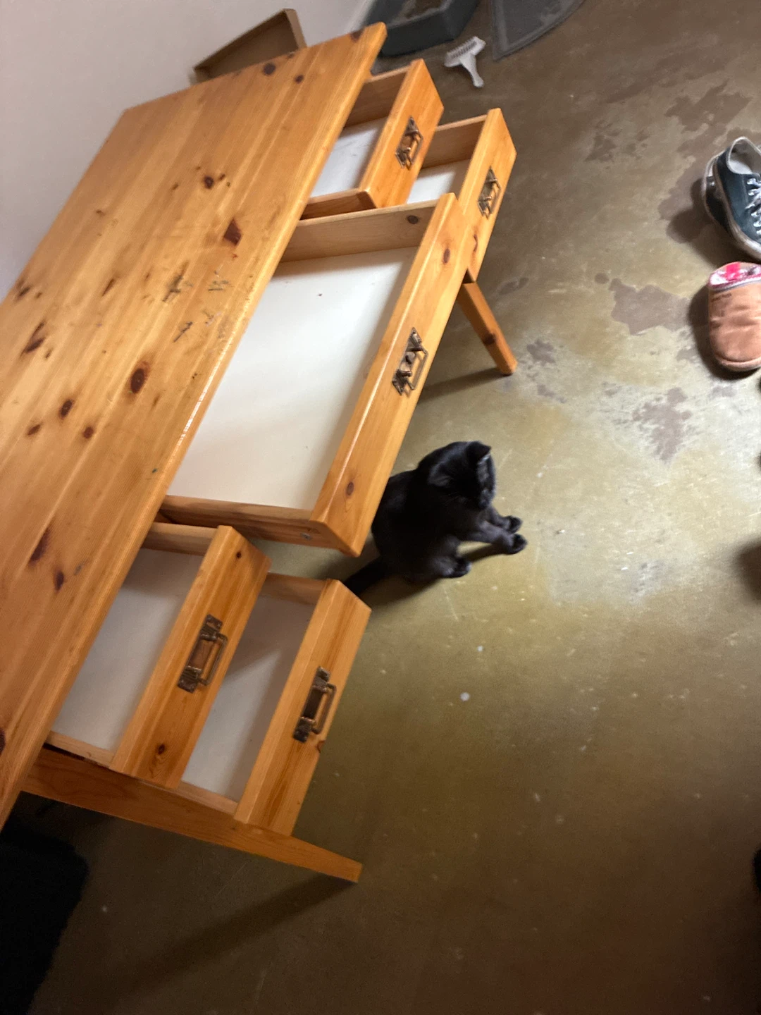 Wooden Desk with Drawers - photo 4