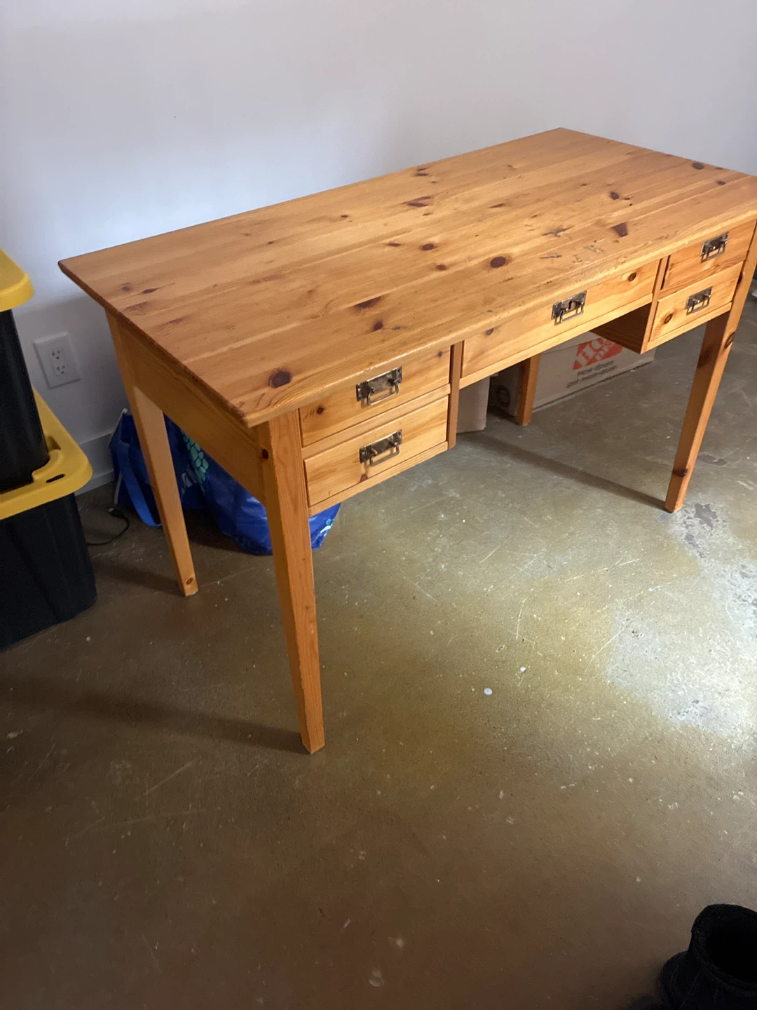 Wooden Desk with Drawers - photo 2
