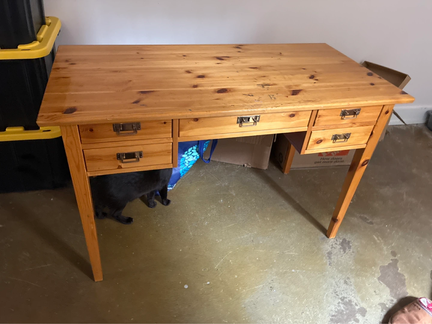 Wooden Desk with Drawers