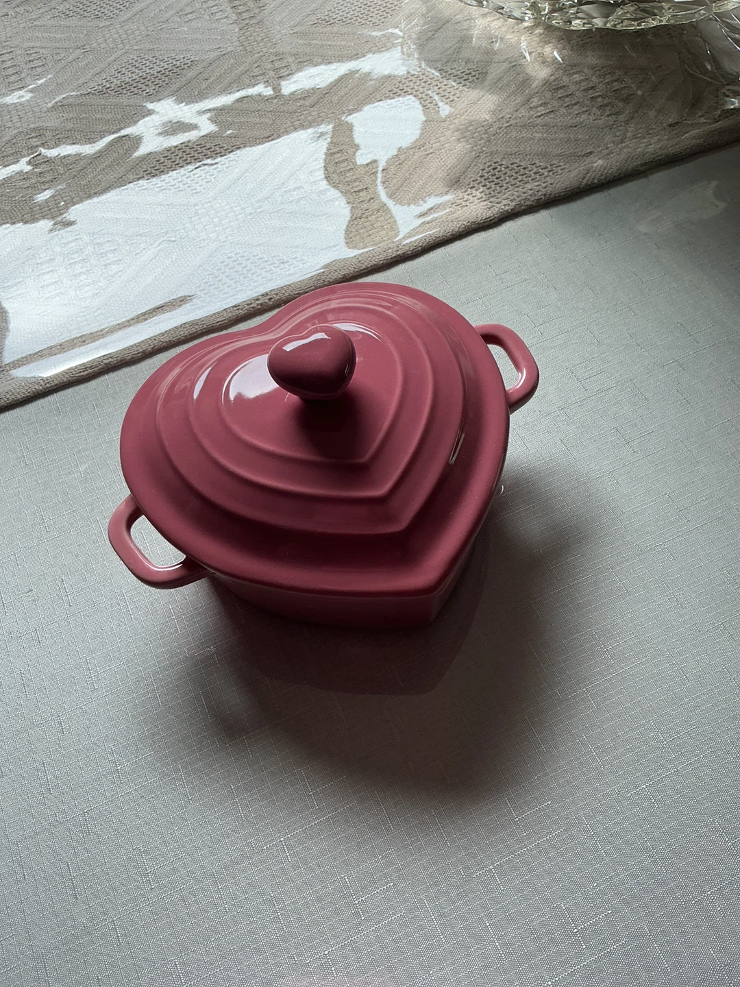 Pink Heart Shaped Covered Pot - photo 3