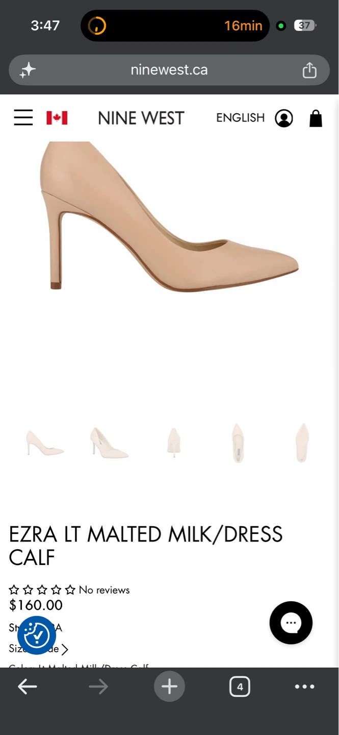 Nine West Ezra LT Pump Heels - Nude Patent