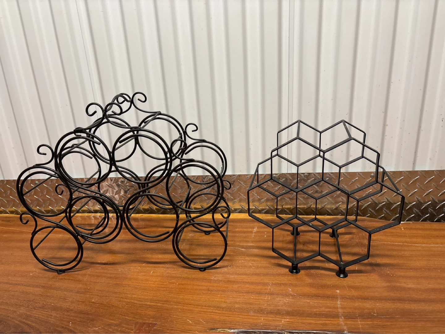 Set of 2 Metal Wine Racks
