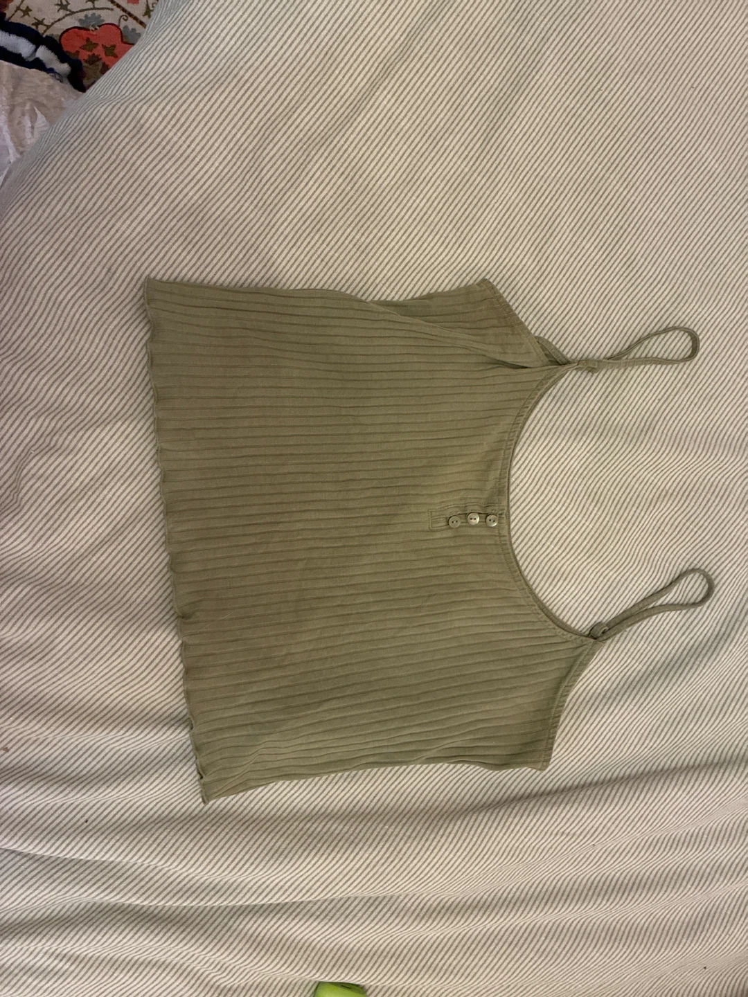 Ribbed Tank Top - Olive Green