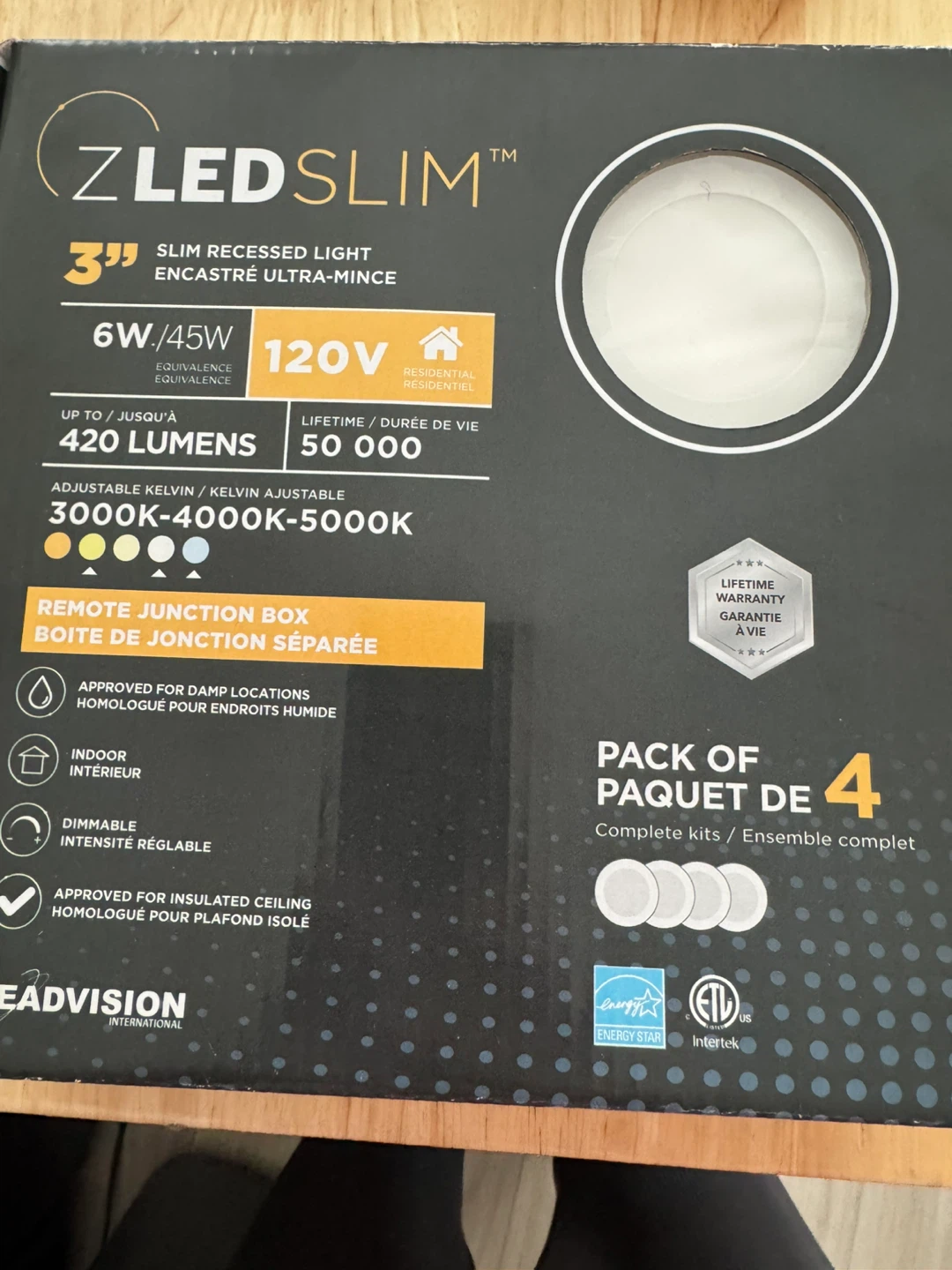 Z LED SLIM 3" Slim Recessed Lights (4 Pack)
