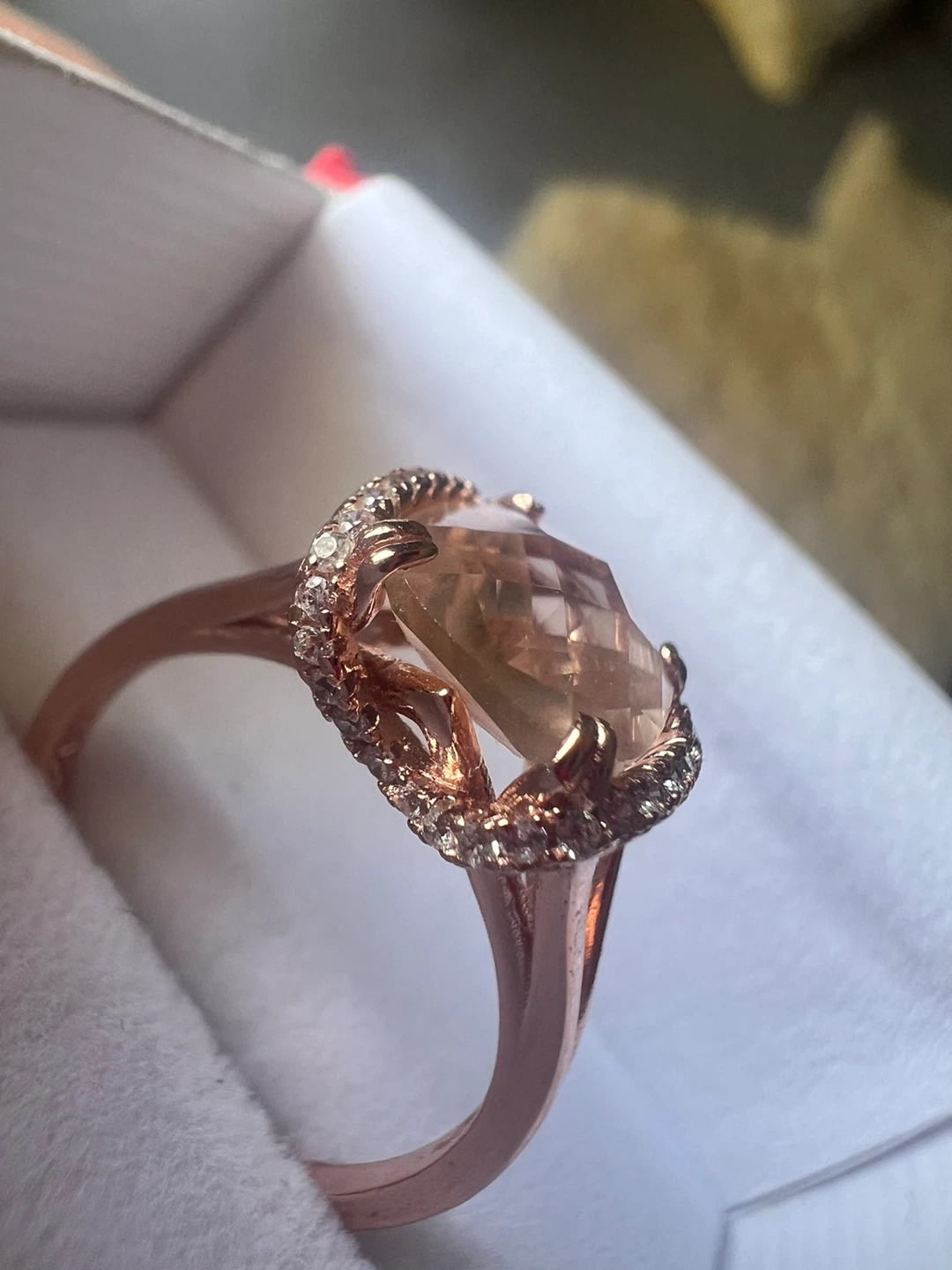 925 silver and morganite ring