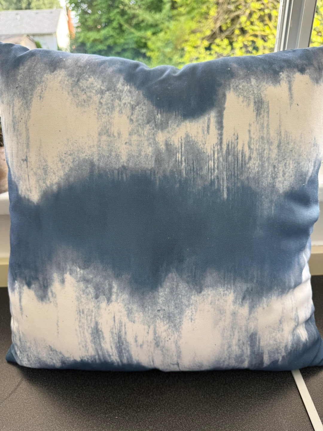 Blue and White Tie-Dye Throw Pillow - photo 2