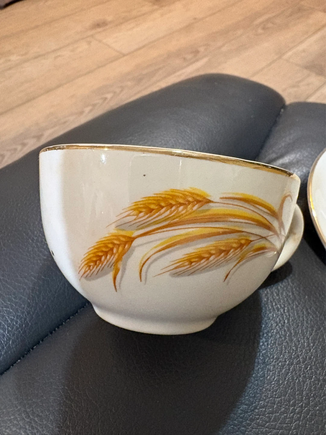 Vintage Wheat Pattern Teacup and Saucer Set
