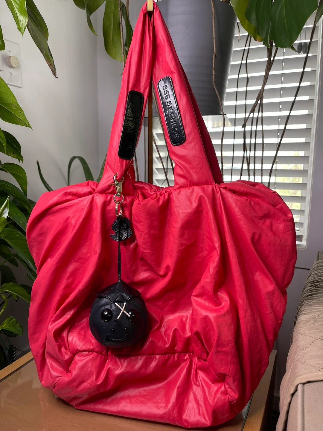 See by Chloé Red Puffy Tote Bag