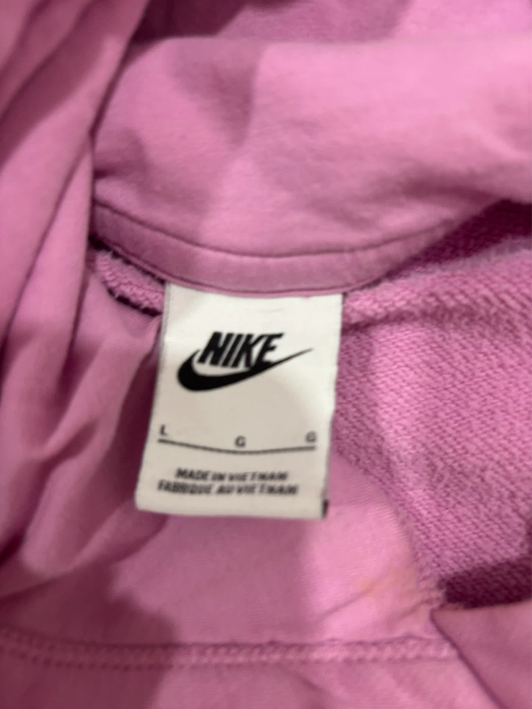 Nike Hoodie Pullover Sweatshirt - Pink - Size L - photo 2