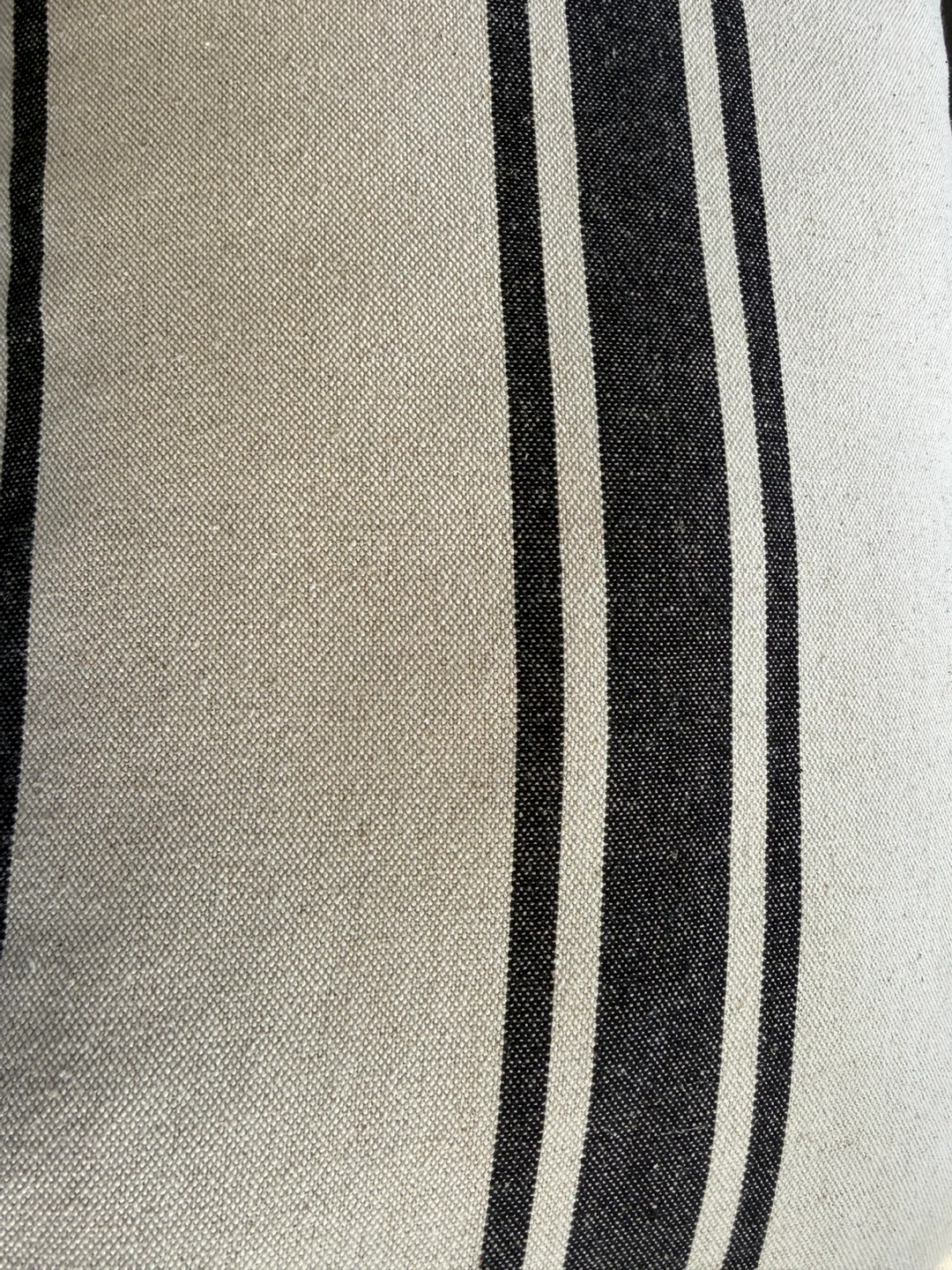 Decorative Lumbar Pillow with Navy Stripes