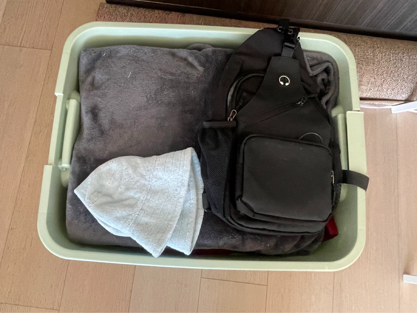 Light Green Plastic Storage Bin