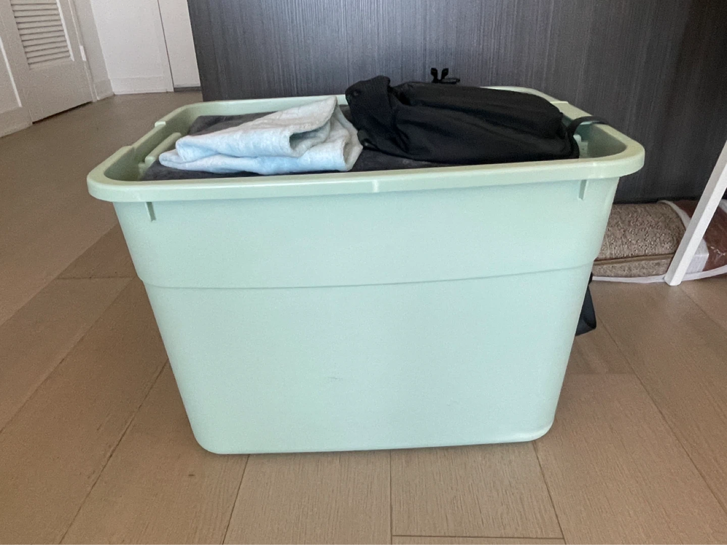Light Green Plastic Storage Bin - photo 3