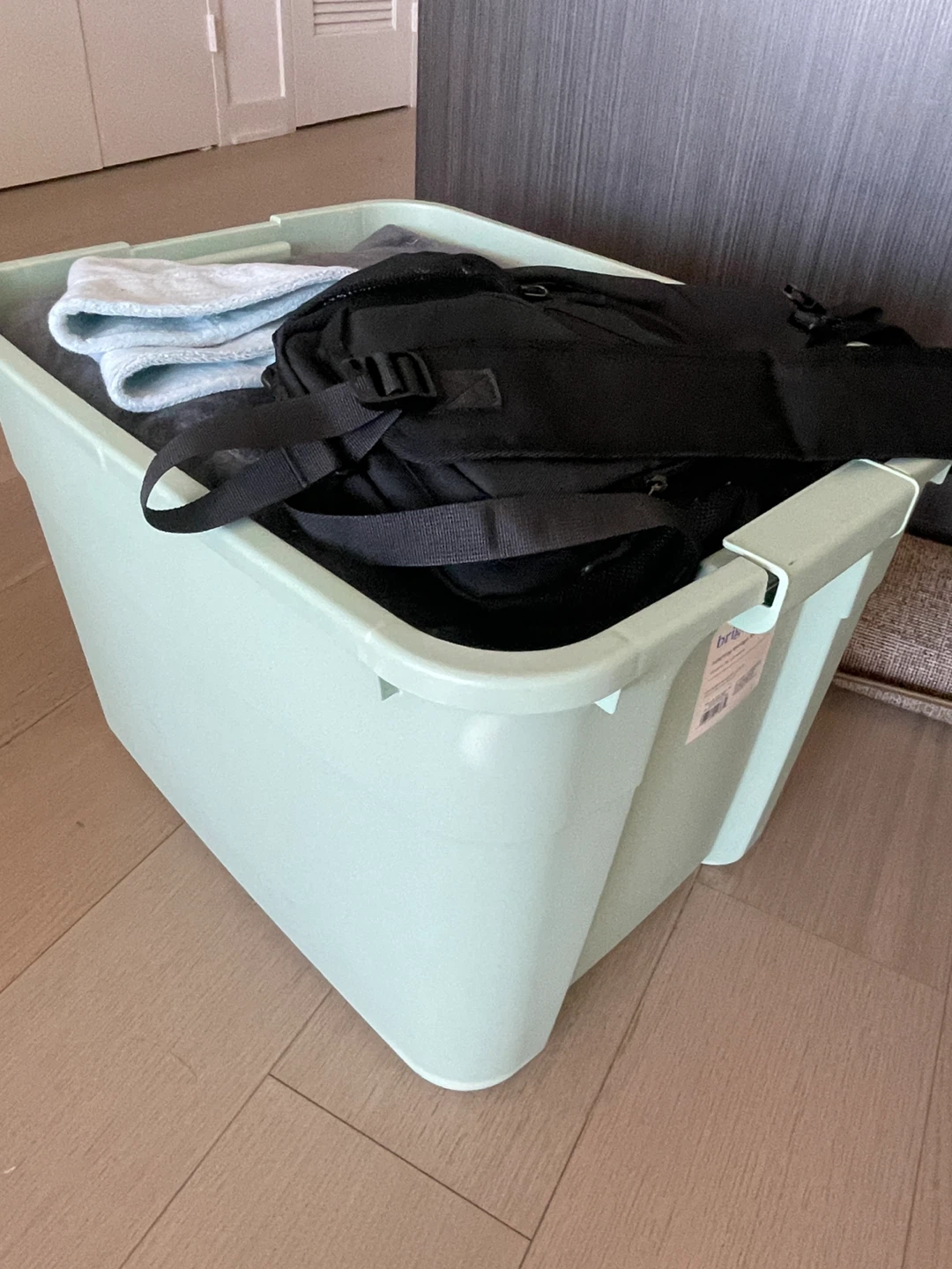 Light Green Plastic Storage Bin - photo 2