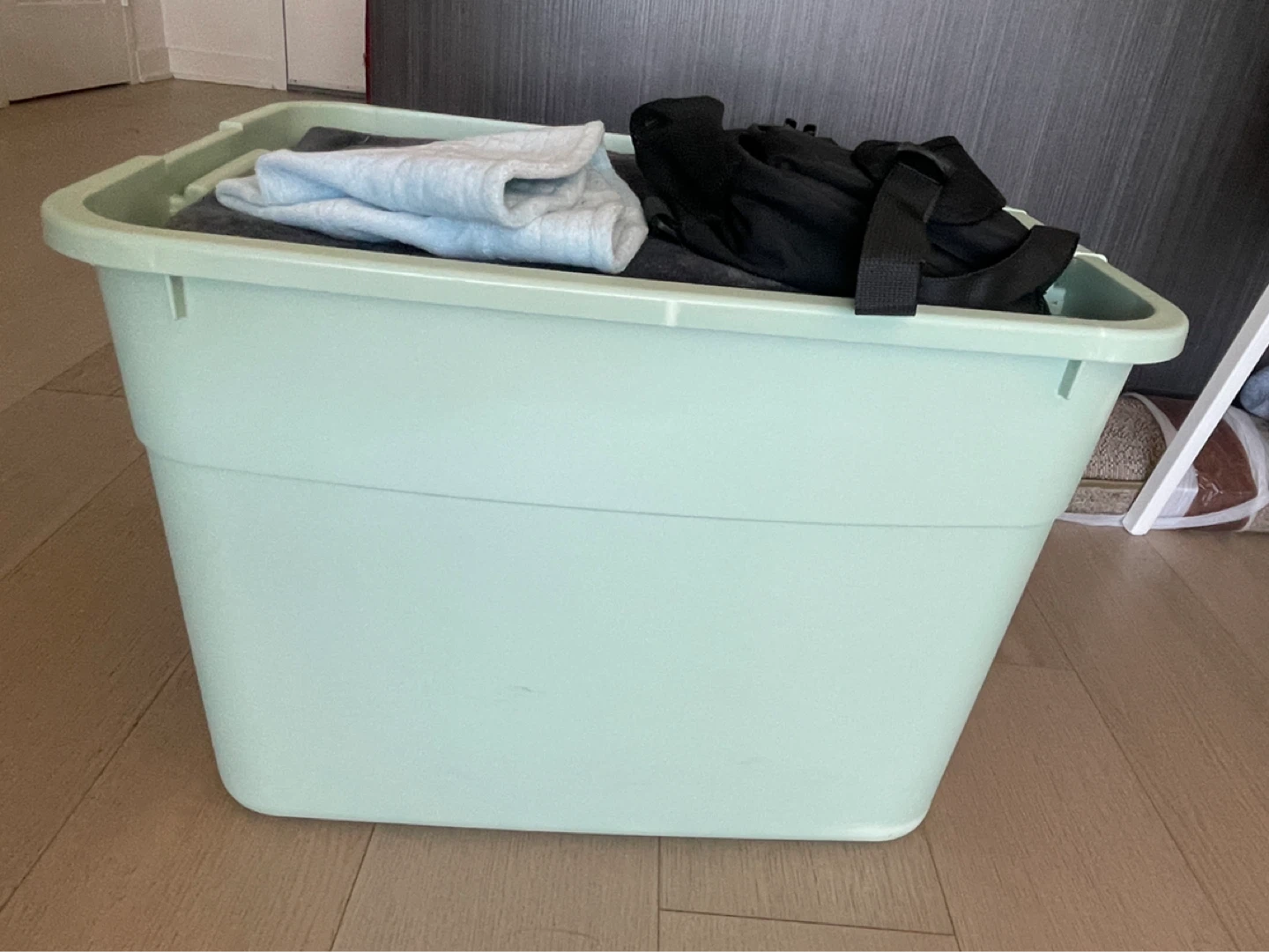 Light Green Plastic Storage Bin - photo 4