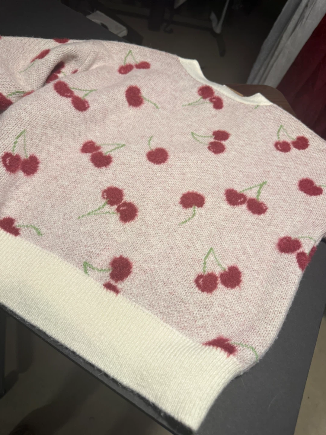 Girlish Cherry Print Cardigan XS - photo 5