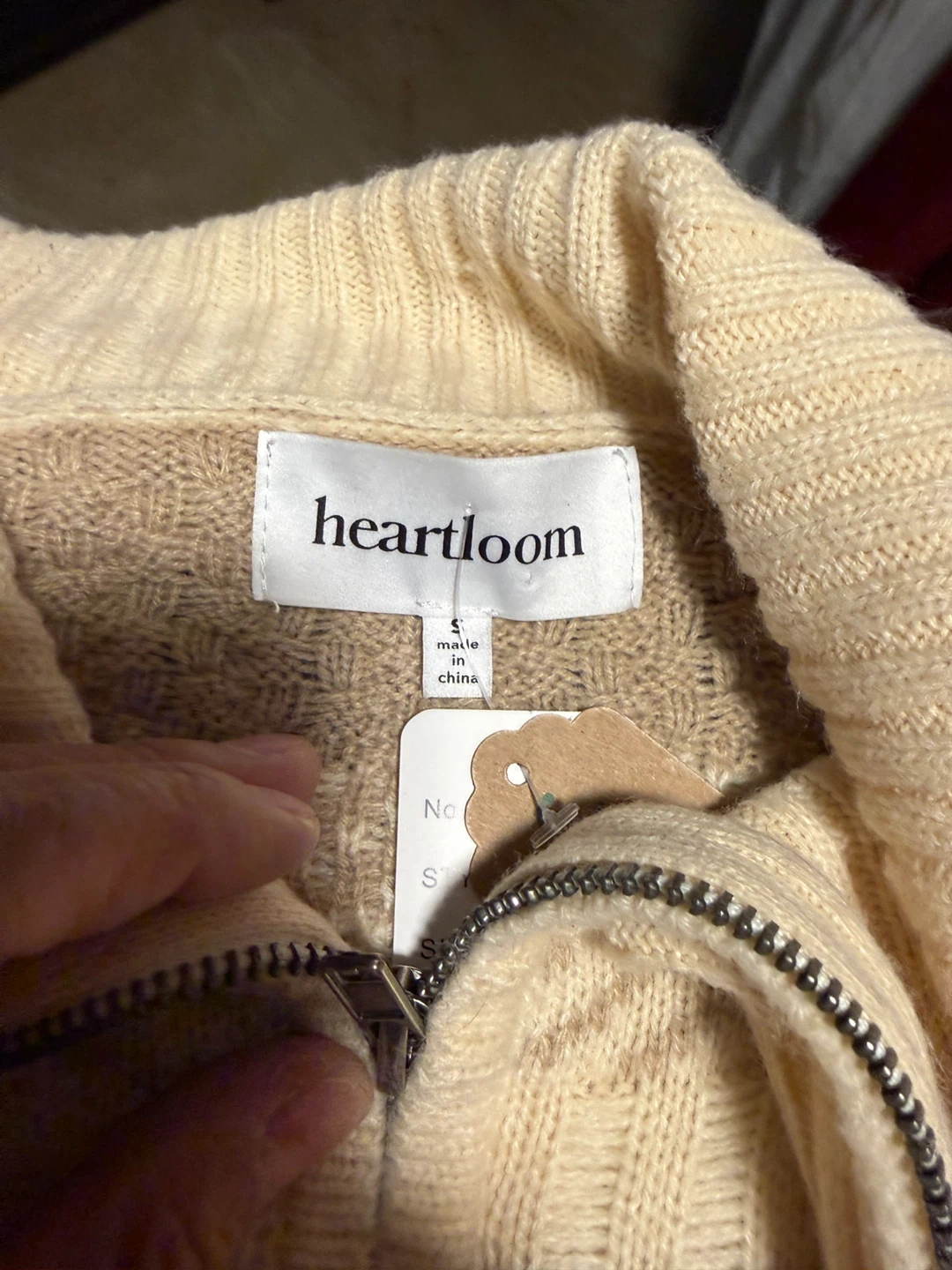Heartloom Zip Up Cardigan Sweater Size S - photo 3