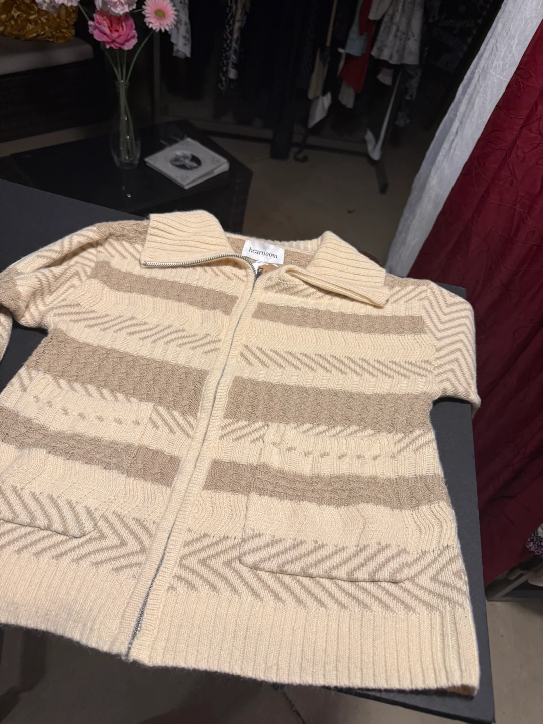 Heartloom Zip Up Cardigan Sweater Size S - photo 2