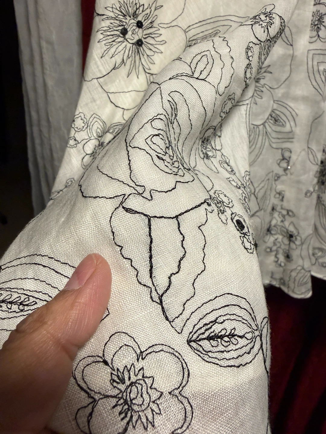 White Floral Embroidered Midi Skirt - photo 3