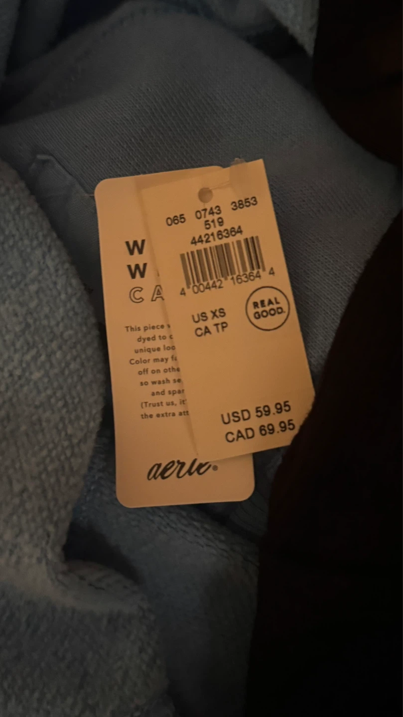 Aerie Go-To Sweatshirt - Light Blue, Size XS - photo 4